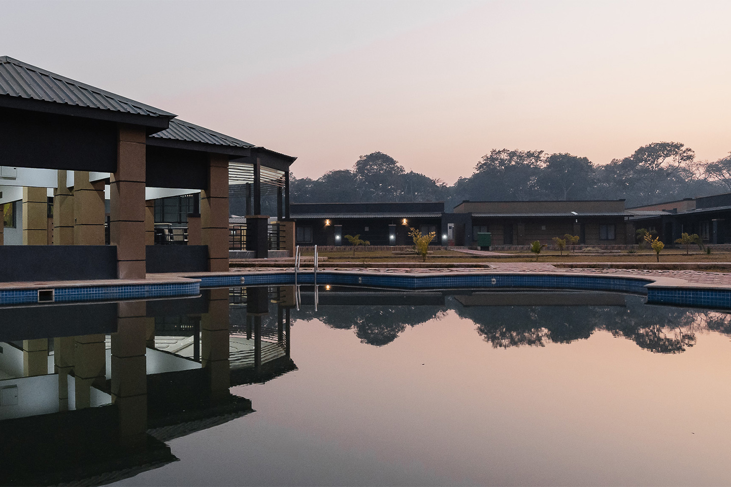 Pool at dusk at The Urban Hotel Kalumbila